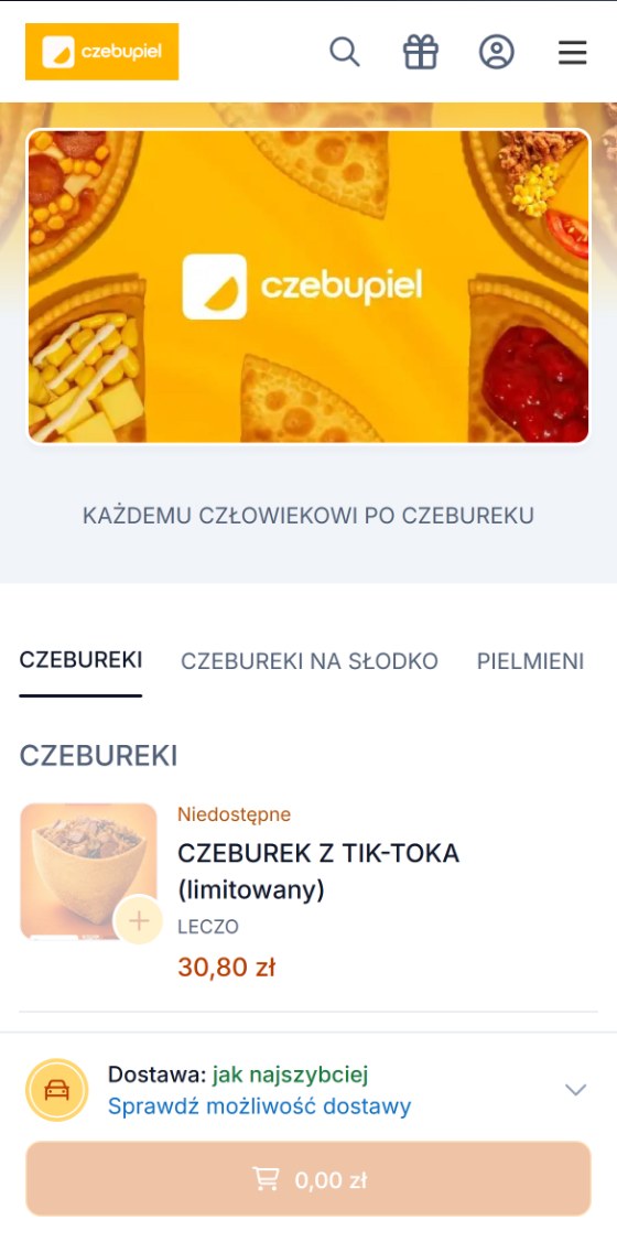 Sklep online Czebupiel otwarty na telefonie